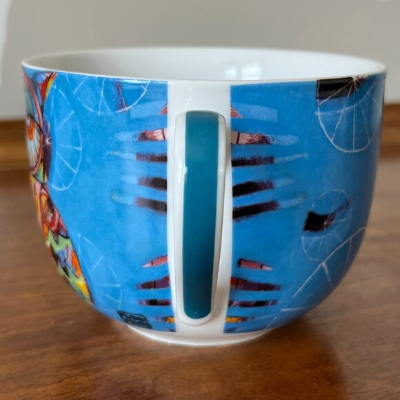 Allen Designs Groovy Owl Mug Fine China Large 16 oz Coffee Cup Blue Colorful - Picture 5 of 9
